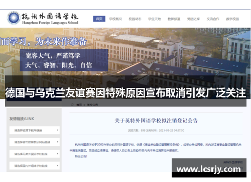 德国与乌克兰友谊赛因特殊原因宣布取消引发广泛关注